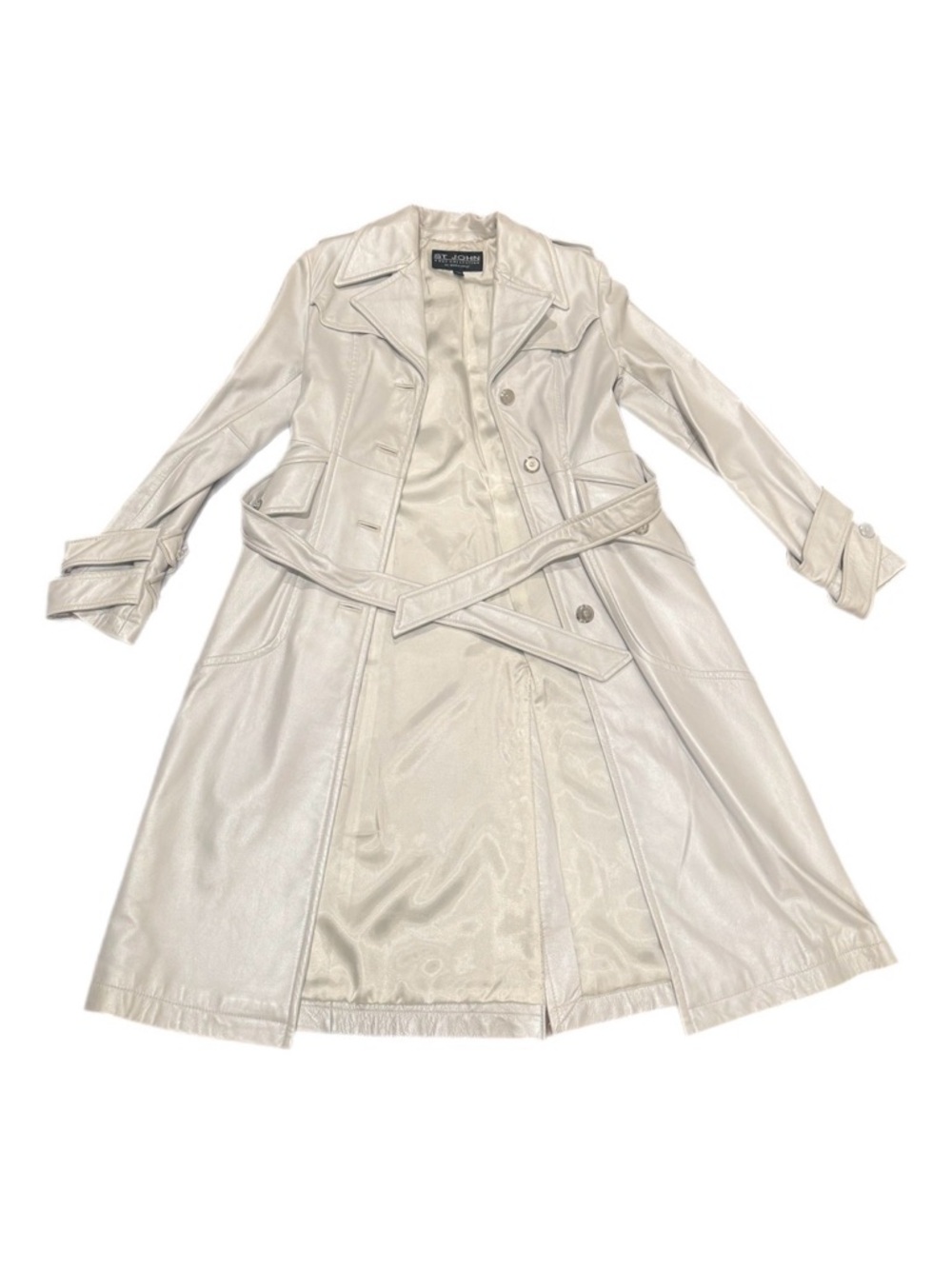 Saint John Women's Light Metallic Leather Coat (Size XS)